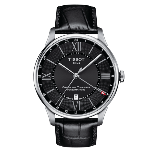 Tissot Chemin Des Tourelles Powermatic 80 GMT 42 Stainless Steel / Black / Strap